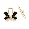 Brass Matte Style Spray Painted Toggle Clasps KK-N054-155G-1-1
