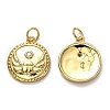 Brass Micro Pave Clear Cubic Zirconia Pendants KK-B028-06G-2