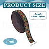 Ethnic Style Polyester Jacquard Rhombus Ribbon OCOR-WH0100-07-2