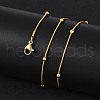 304 Stainless Steel Round Snake Chain Necklaces STAS-G244-88A-G-2