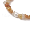 Natural Red Aventurine Chips Stretch Bracelets for Women BJEW-JB11343-08-3