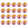 Half Round/Dome Tree Pattern Glass Flatback Cabochons for DIY Projects GGLA-YW0001-14C-1