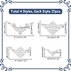   100Pcs 4 Styles Iron Filigree Joiners Sets IFIN-PH0002-18P-2