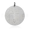 Virgin Mary Pattern Flat Round Alloy Pendants PALLOY-F061-01P-2