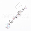 AB Color Plated Crystal Teardrop Big Pendant Decorations HJEW-G019-03E-1