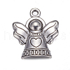 Tibetan Style Antique Silver Angel Pendants X-TIBEB-A11978-AS-LF-1