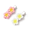 2Pcs 2 Colors Plumeria Flower Iron Flat Alligator Hair Clips PHAR-JH00131-2