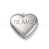 304 Stainless Steel Locket Pendants STAS-S171-13P-03-1