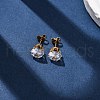 304 Stainless Steel Micro Pave Clear Cubic Zirconia Stud Earrings EJEW-P299-01E-G-1