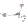 Natural Fluorite Chip Bead Chain Anklets AJEW-AN00671-02-4