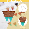 6 Pair 6 Style Resin & Wood Dangle Earrings with Iron Pins EJEW-AB00036-4