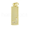 Brass Micro Pave Clear Cubic Zirconia Pendants KK-P266-06G-J-1