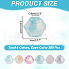 ARRICRAFT 1200Pcs 6 Colors Baking Painted Transparent Glass Beads Strands DGLA-AR0001-13-2