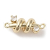 Brass Pave Clear Cubic Zirconia Connector Charms KK-G491-45G-1