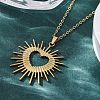 Shining Heart 304 Stainless Steel Pendant Necklaces NJEW-M096-37G-5