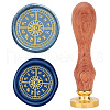 Brass Wax Seal Stamps with Rosewood Handle AJEW-WH0412-0113-1