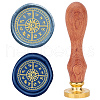 Brass Wax Seal Stamps with Wood Handle AJEW-WH0412-0113-1