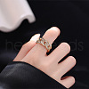 Brass Micro Pave Cubic Zirconia Adjustable Cuff Rings FS-WG8FE28-02-2