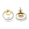 Ion Plating(IP) 304 Stainless Steel Stud Ring Stud Earrings EJEW-C118-02D-1