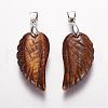 Natural Tiger Eye Pendants G-E339-02B-1