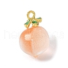 Peach Opaque Resin 3D Fruit Pendants RESI-V002-03C-1
