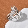 304 Stainless Steel Adjustable Cuff Rings RJEW-Z090-01P-3