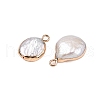 Electroplated Natural Keshi Pearl Teardrop Pendants PEAR-S018-02K-01-2