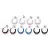 Enamel C-shape Stud Earrings EJEW-N052-05-01-1