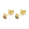 Lock S925 Sterling Silver Micro Pave Clear Cubic Zirconia Stud Earrings for Women EJEW-K307-03A-G-4