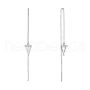 SHEGRACE Rhodium Plated 925 Sterling Silver Thread Earrings JE567B-1