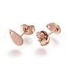 Ion Plating(IP) 304 Stainless Steel Stud Earring Findings STAS-O119-11B-RG-2