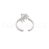 304 Stainless Steel 12 Constellations/Zodiac Signs Open Cuff Ring for Women RJEW-S405-156P-C-2