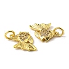 Rack Plating Brass Micro Pave Cubic Zirconia Charms KK-D036-01G-3