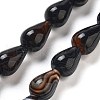 Natural Striped Agate/Banded Agate Dyed Beads Strands G-B106-A16-02-2