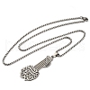 304 Stainless Steel Viking Knot Guitar Pendant Box Chain Necklaces for Women Men NJEW-S007-03P-4