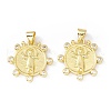 Rack Plating Brass Micro Pave Clear Cubic Zirconia Pendants ZIRC-I058-22G-2