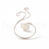 Copper Wire Wrapped Natural Freshwater Pearl Cuff Rings for Women RJEW-JR00553-02-7