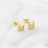 Brass Clear Cubic Zirconia Stud Earrings WGC2A80-13-1