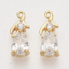 Brass Cubic Zirconia Charms KK-T050-05G-NF-1