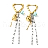 304 Stainless Steel Micro Pave Clear Cubic Zirconia Plastic Pearl Hoop Earrings EJEW-D308-05PG-2