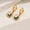 Romantic Stainless Steel Hollow Heart Pendant Hoop Earrings for Sweet Daily Parties XH1770-4-1