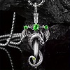 Alloy & 201 Stainless Steel & Rhinestone Dinosaur Wrapped Sword Pendant Necklaces for Men FS-WGFE8C1-05-1