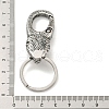 Tibetan Style 316 Surgical Stainless Steel Fittings with 304 Stainless Steel Key Ring FIND-Q101-03AS-3