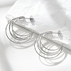 Multilayer C-Shaped 304 Stainless Steel Stud Earrings EJEW-Z098-28P-2