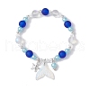 5Pcs 5 Color Glass & ABS Plastic Imitation Pearl Beaded Stretch Bracelets Set BJEW-JB09747-S-3