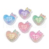 Opaque Resin Heart Cabochons RESI-R465-02-1