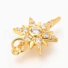 Brass Micro Pave Clear Cubic Zirconia Pendants ZIRC-O036-05G-3