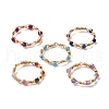 Round Natural Ruby & Magnesite & Tourmaline & Amethyst & Lapis Lazuli Finger Ring RJEW-JR00740-S-1