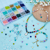 FINGERINSPIRE 528Pcs 24 Styles Baking Painted Glass Beads DGLA-FG0001-01-5