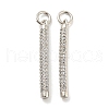 Rack Plating Brass Micro Pave Clear Cubic Zirconia Pendants KK-Q804-23P-1